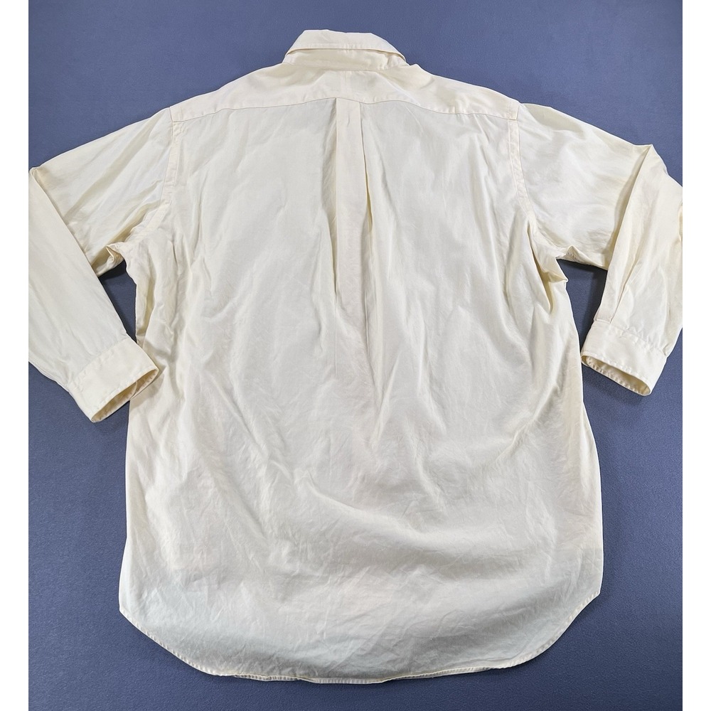 Ralph Lauren Yarmouth Soft Yellow Oxford Button Down Casual Shirt Mens 17 34/35 - Picture 12 of 13